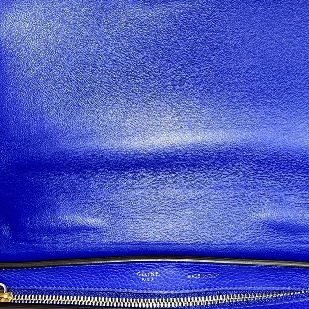 Authentic Celine Leather/Calfskin Suede Trapeze Indigo Shoulder/Top Hand… - Picture 15 of 17